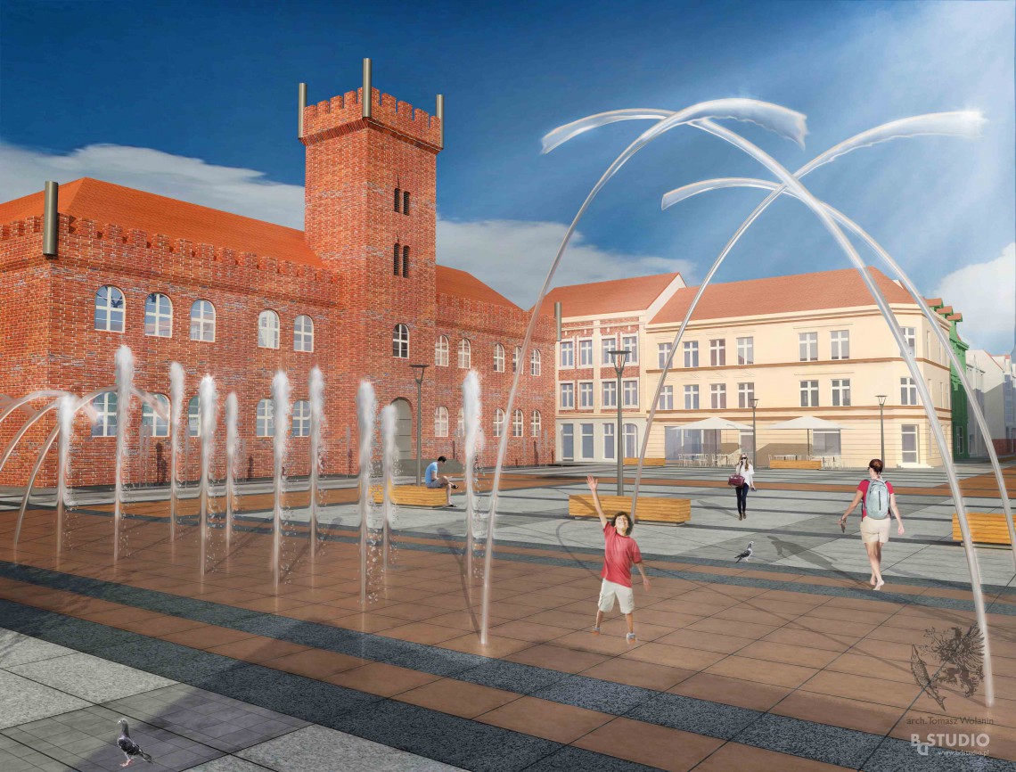widok na fontanny
